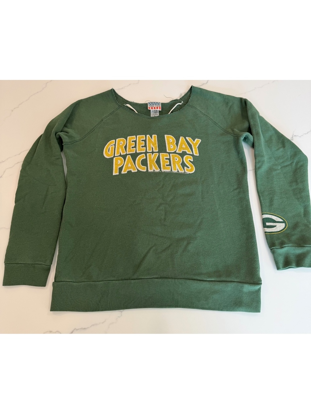 Green Bay Packers Junk Food Fleece Crewneck Sweatshirt Green size Large